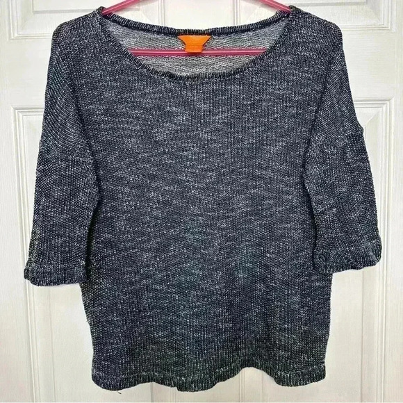 Joe Fresh Knit Shirt 3/4 Sleeves Oversized Marled Blue & White Size Extra Small - Picture 1 of 16